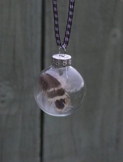 Small Glass Bauble - Pheasant Feather