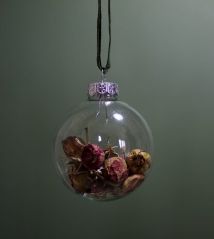 Medium Glass Bauble - Rose Buds
