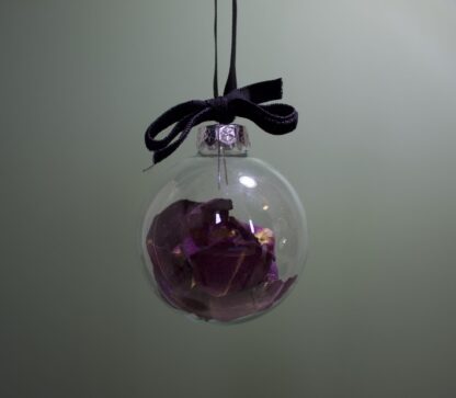 Medium Glass Bauble - Purple Rose