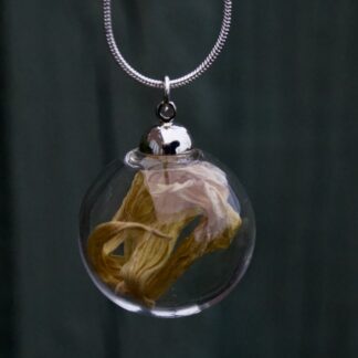 Large Botanical Globe Necklace - Sunflower Petals